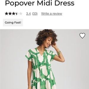Chico's Green and White Midi Dress